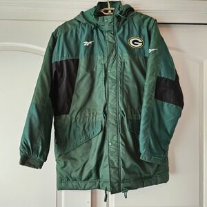 Vintage Green Bay Packers‎ NFL Pro Line Parka Jacket Reebok Mens XL Coat